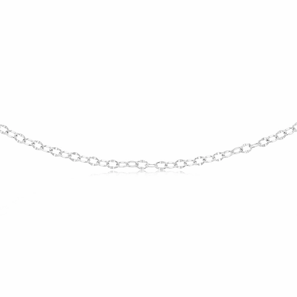 Sterling Silver Fancy Diamond Cut 45cm Chain