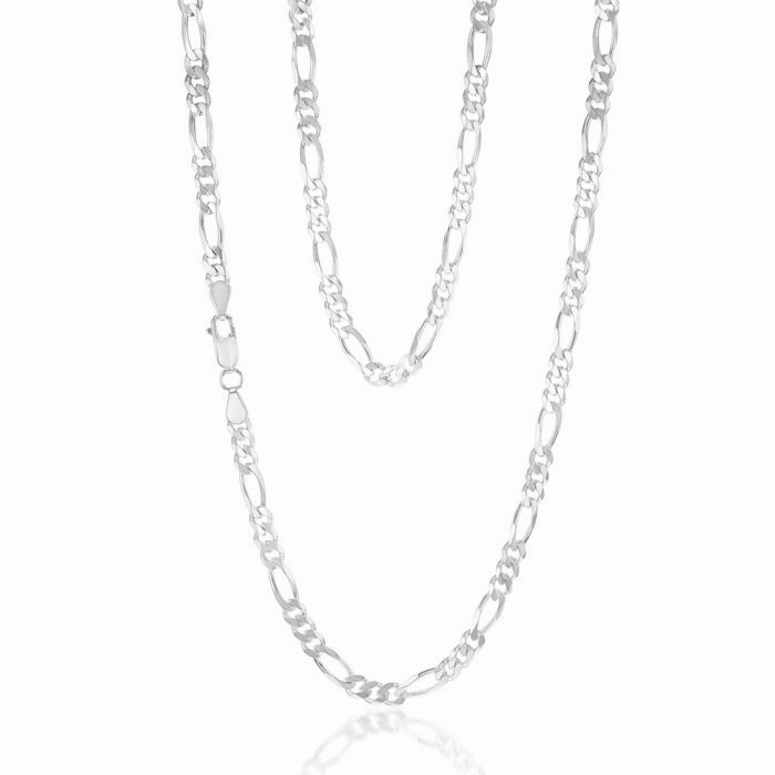 Sterling Silver Figaro 150 Gauge 60cm Chain