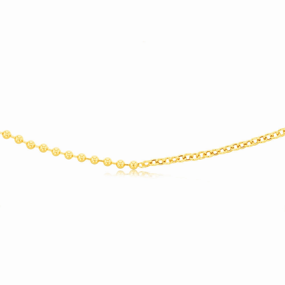 Sterling Silver Gold Plated 45cm Ball Chain