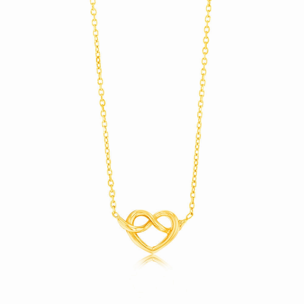Sterling Silver Gold Plated Angel Wings Heart Pendant On 42 3cm Chain