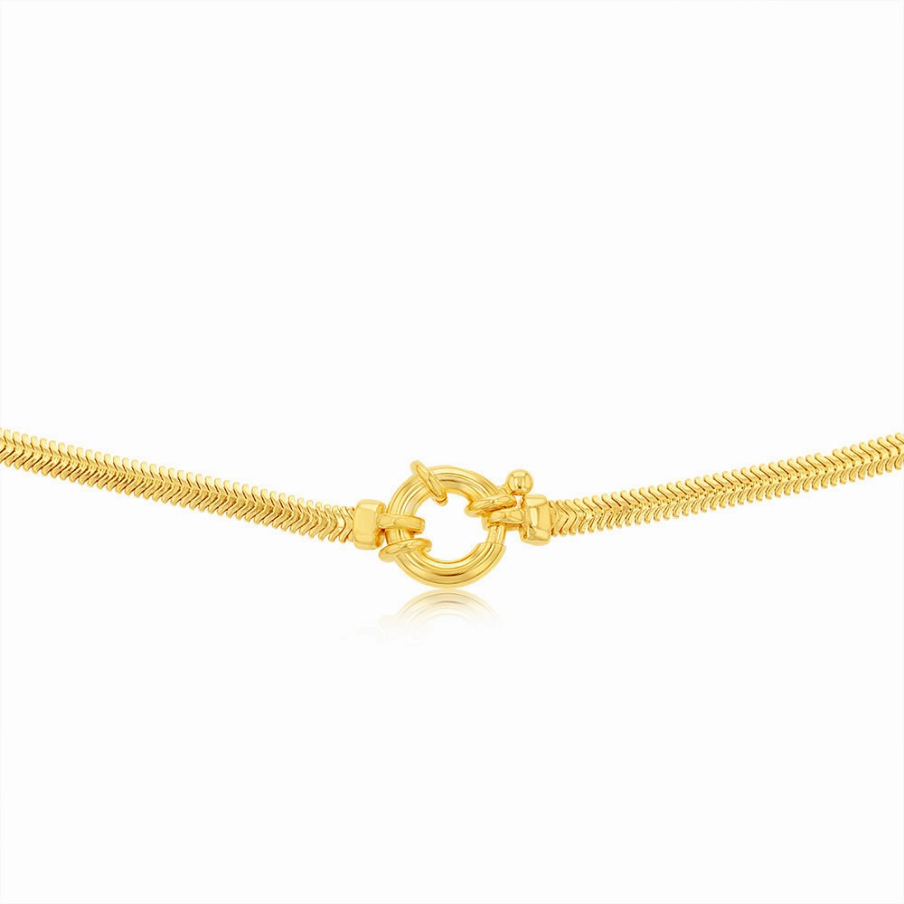 Sterling Silver Gold Plated Bolt Ring Cashmere 50cm Chain