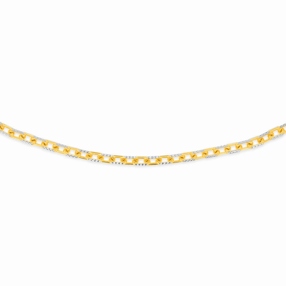 Sterling Silver Gold Plated Fancy 180 Gauge 45cm Chain