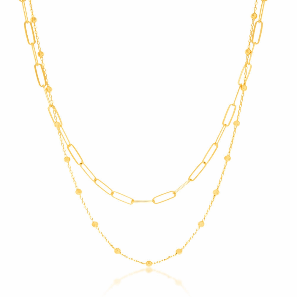 Sterling Silver Gold Plated Fancy 32/36 3cm Chain