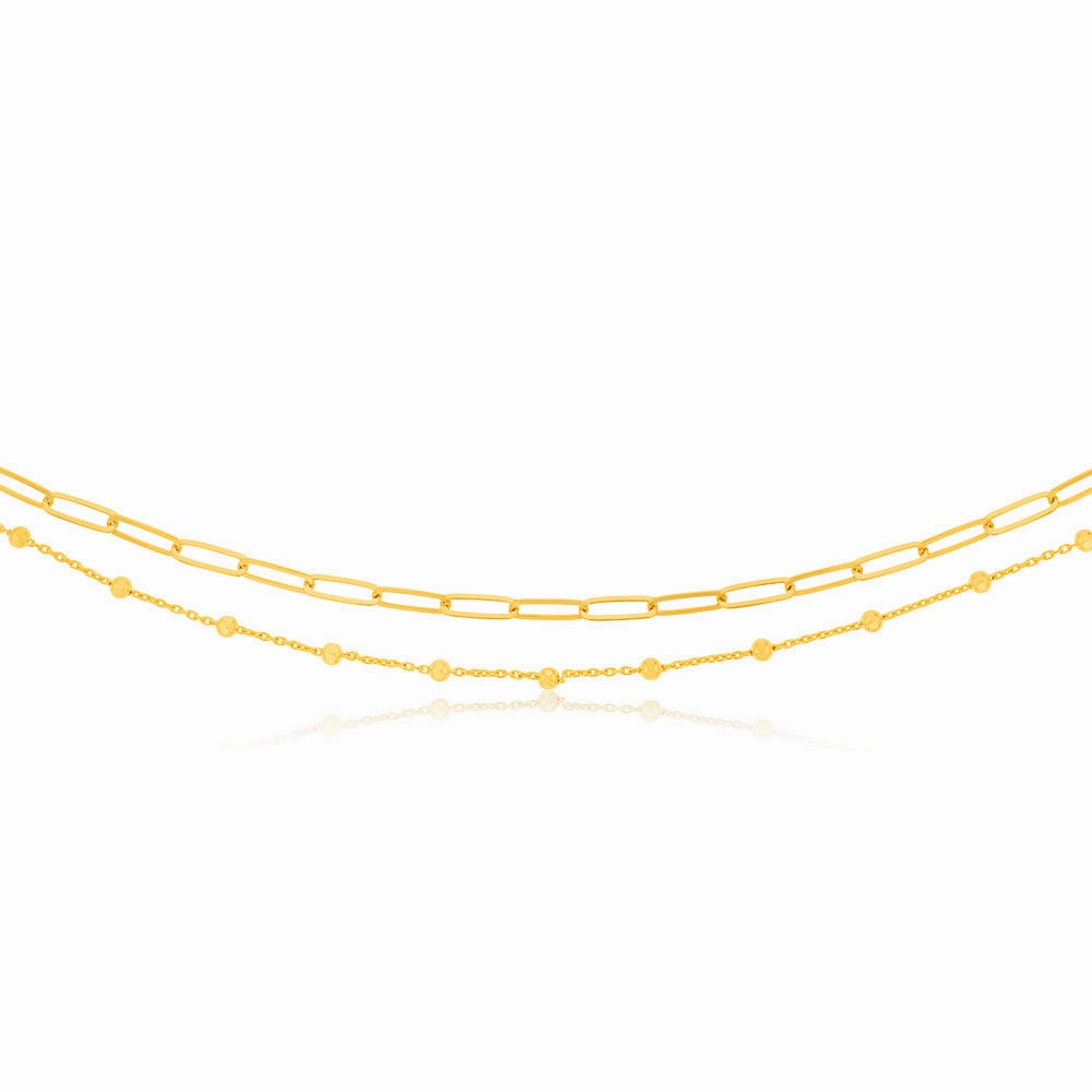 Sterling Silver Gold Plated Fancy 32/36 3cm Chain