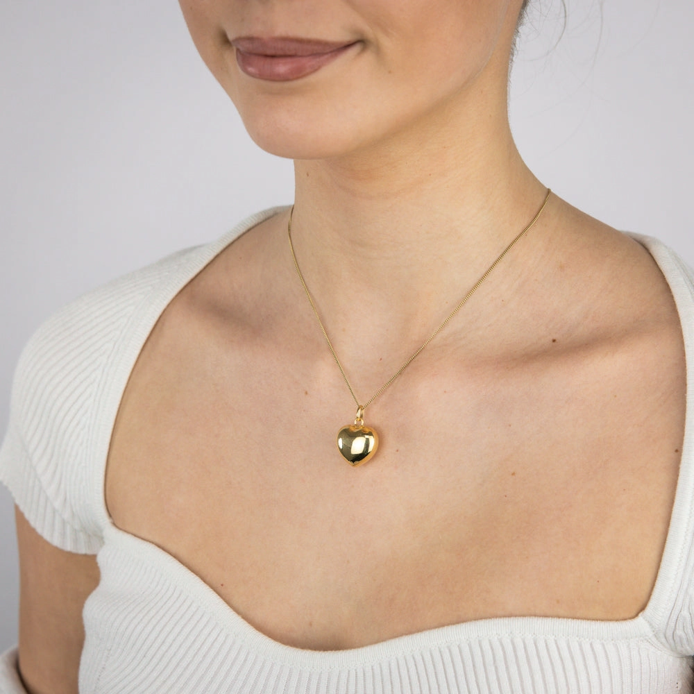 Sterling Silver Gold Plated Fancy Heart Pendant