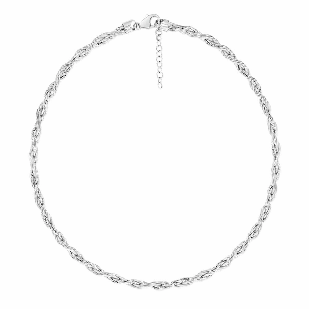 Sterling Silver Gold Plated Fancy Memory Omeag 42 5cm Chain