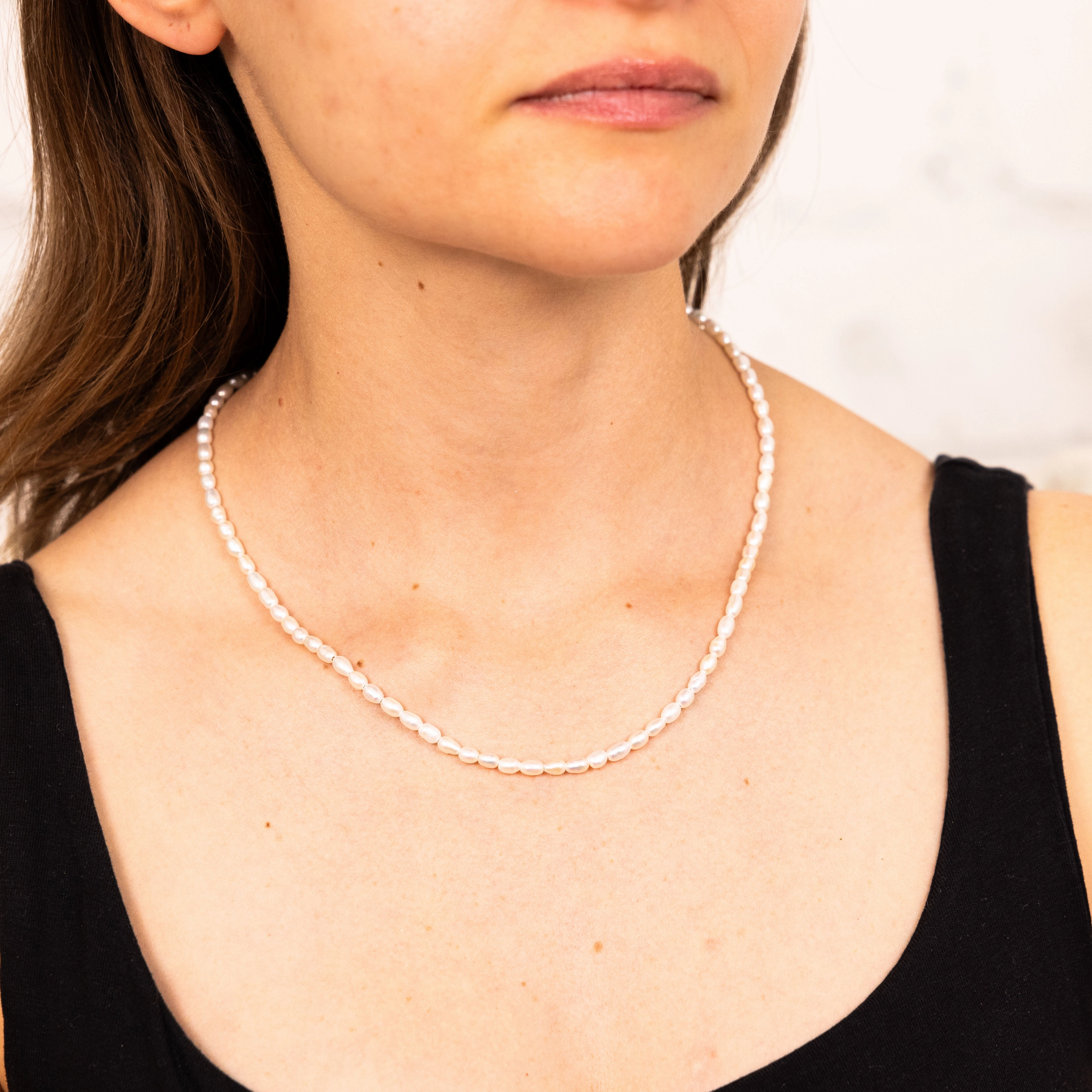 Sterling Silver Gold Plated Fresh Water Pearls 46 4cm Chain