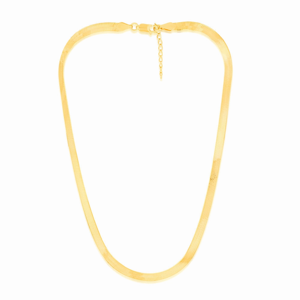 Sterling Silver Gold Plated Herringbone 37 3cm Chain