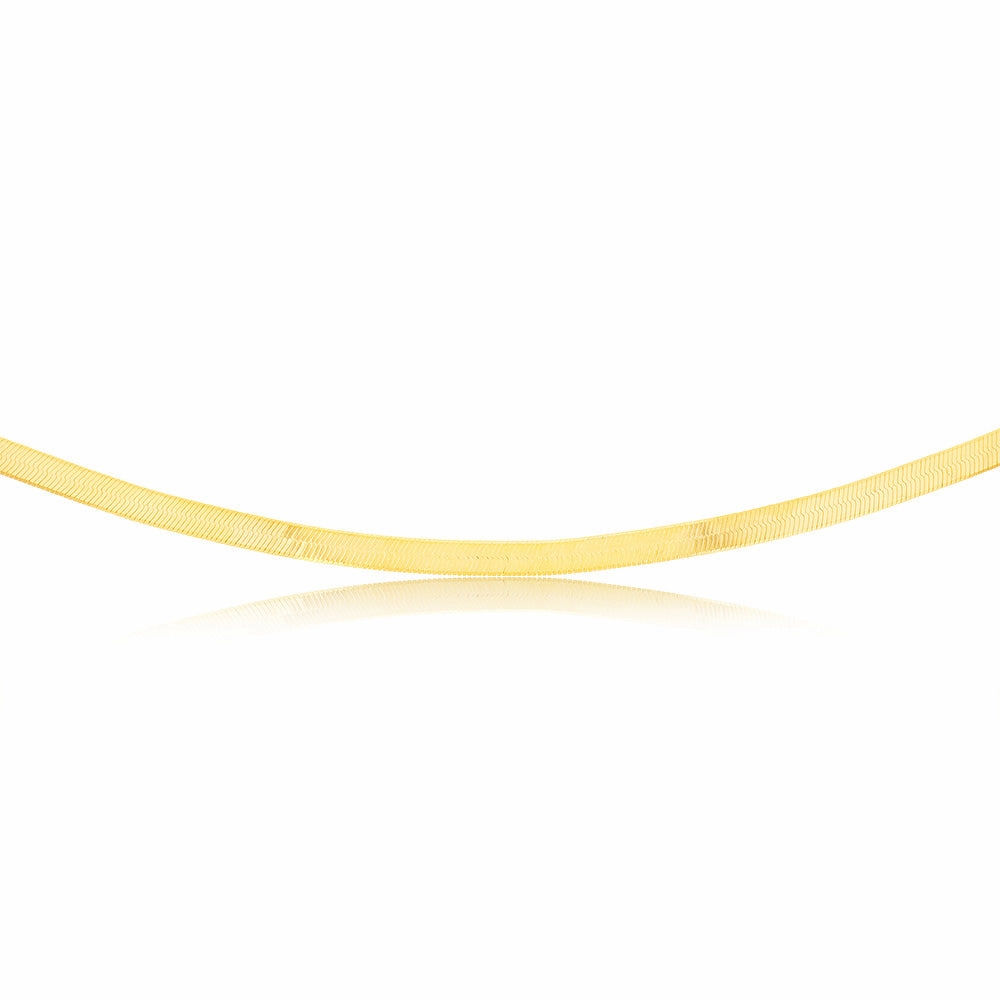Sterling Silver Gold Plated Herringbone 37 3cm Chain