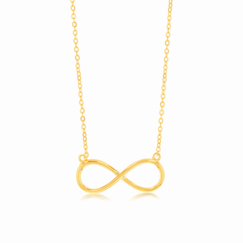 Sterling Silver Gold Plated Infinity Pendant On 40 5cm Chain