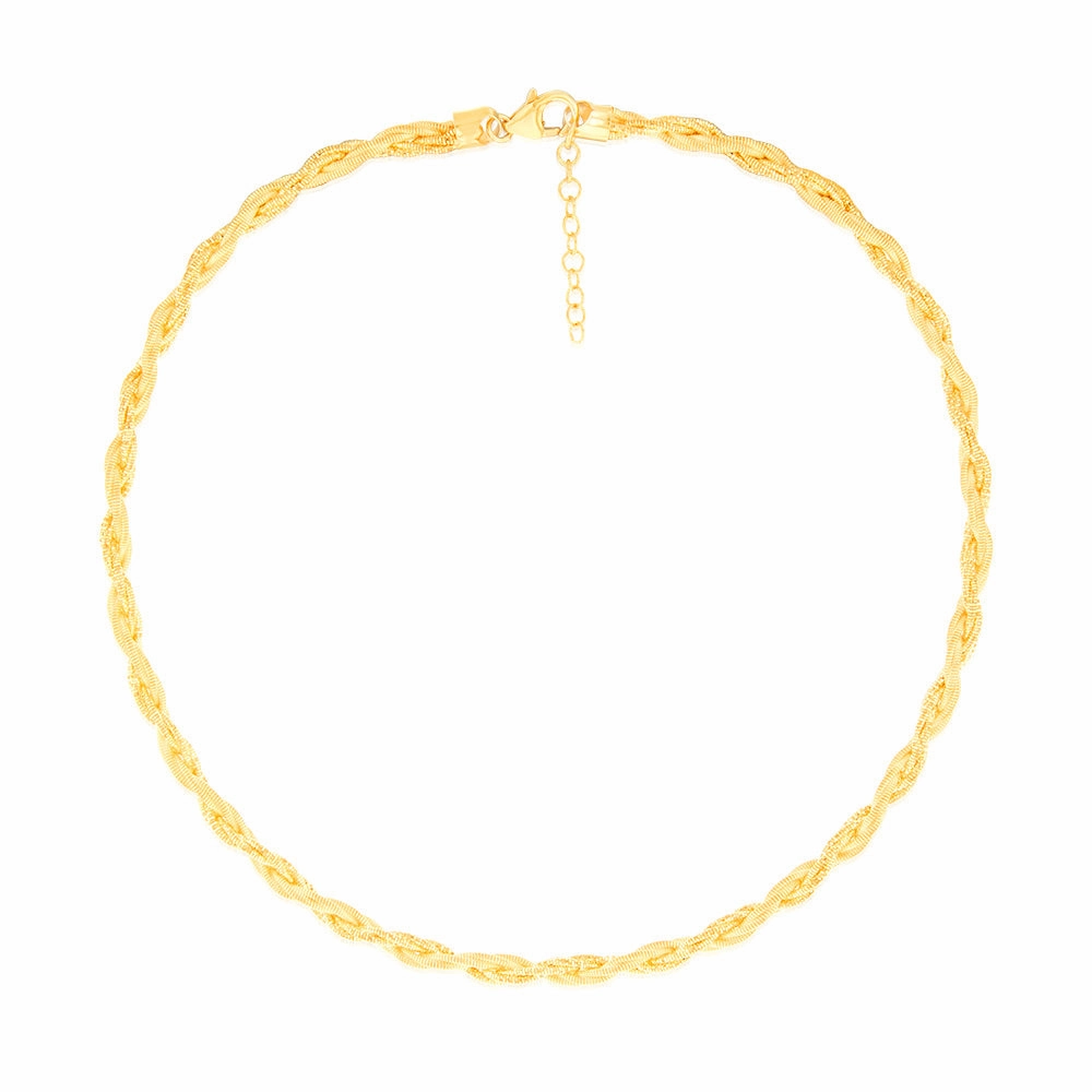 Sterling Silver Gold Plated Memory Omega 42 3cm Chain