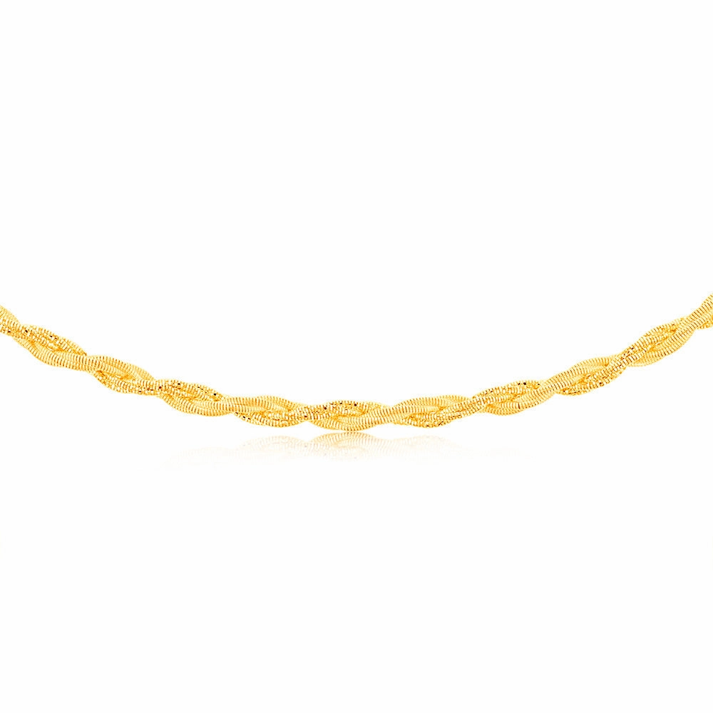 Sterling Silver Gold Plated Memory Omega 42 3cm Chain
