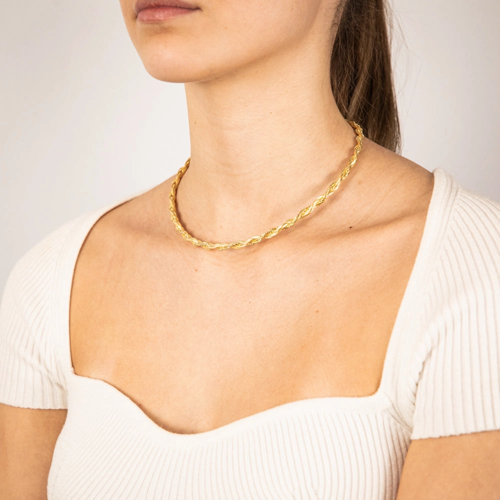 Sterling Silver Gold Plated Memory Omega 42 3cm Chain
