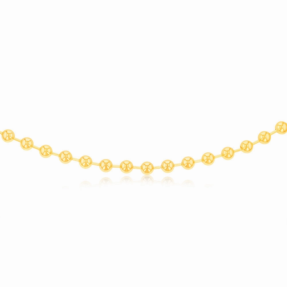 Sterling Silver Gold Plated Polished Ball 38 8cm Chain
