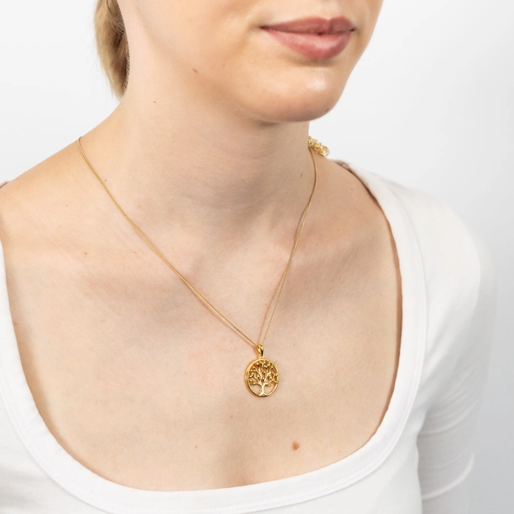 Sterling Silver Gold Plated Tree Of Life Pendant