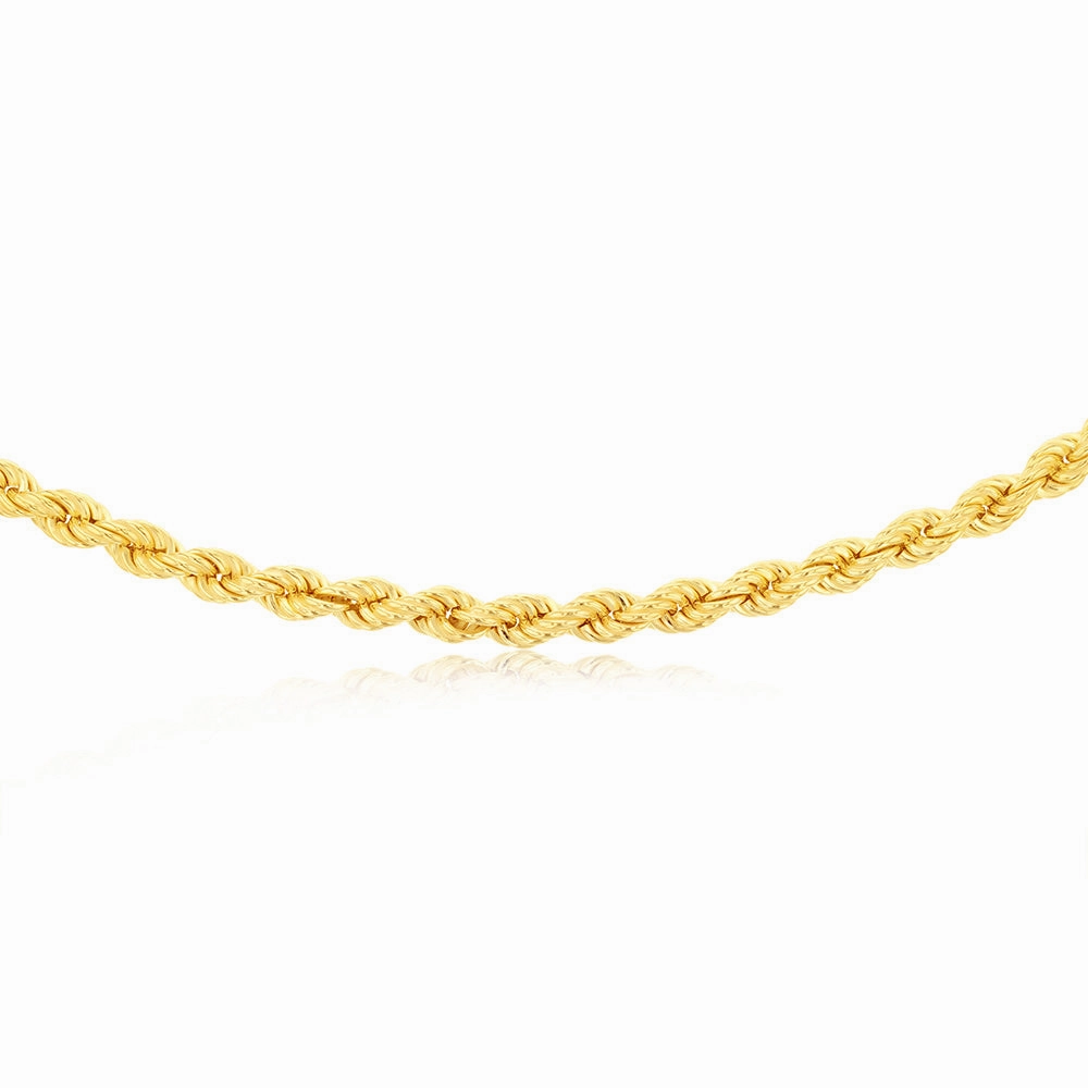 Sterling Silver Gold Plated Twisted 45cm Chain