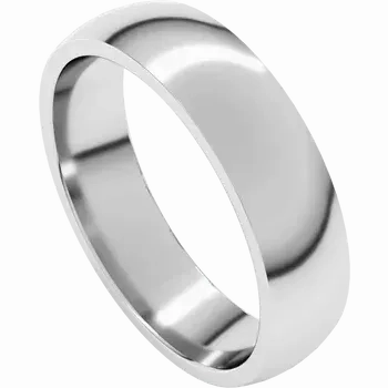Sterling Silver Half Round Light Comfort Fit Classic Wedding Band