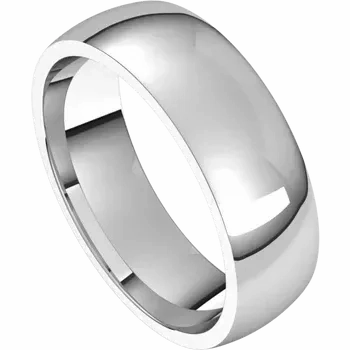 Sterling Silver Half Round Light Comfort Fit Classic Wedding Band