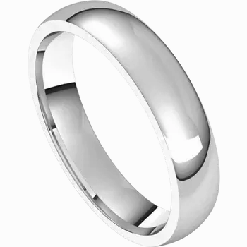 Sterling Silver Half Round Light Comfort Fit Classic Wedding Band