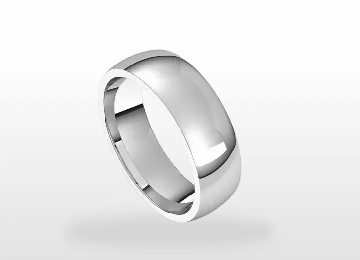 Sterling Silver Half Round Light Comfort Fit Classic Wedding Band