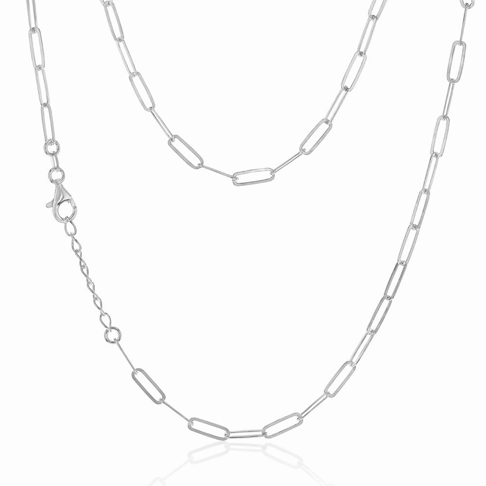 Sterling Silver Paper Clip 42 3cm Chain