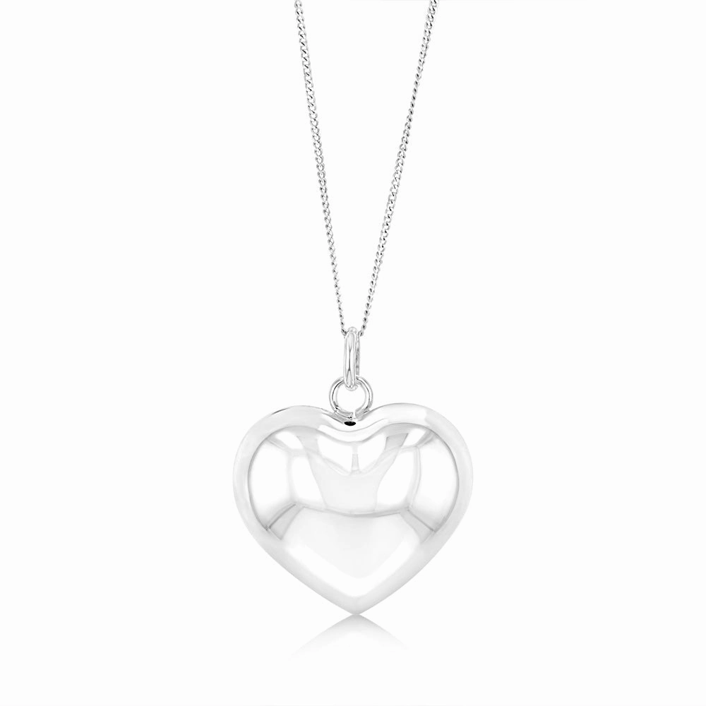 Sterling Silver Puffed Heart Pendant