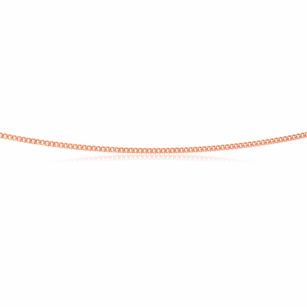 Sterling Silver Rose Plated 45cm Curb Dicut Chain