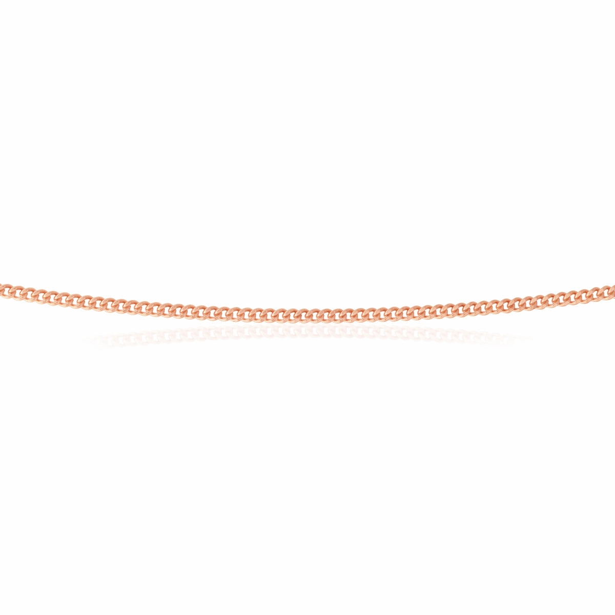 Sterling Silver Rose Plated 50 Gauge 55cm Curb Dicut Chain