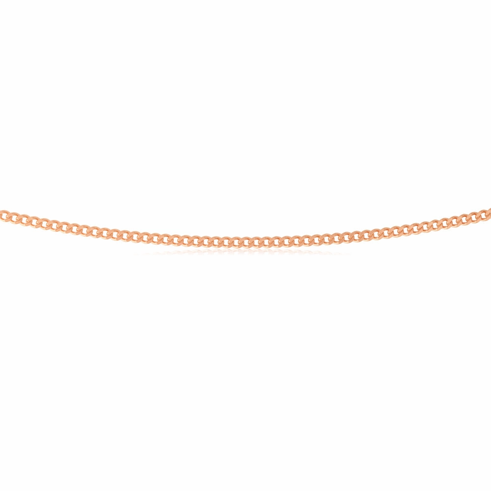 Sterling Silver Rose Plated 60 Gauge 55cm Curb Dicut Chain