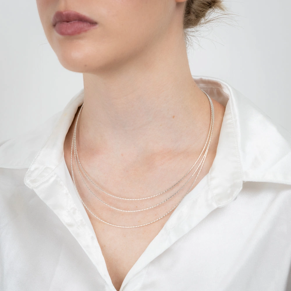 Sterling Silver Triple Layer 40 5cm Chain