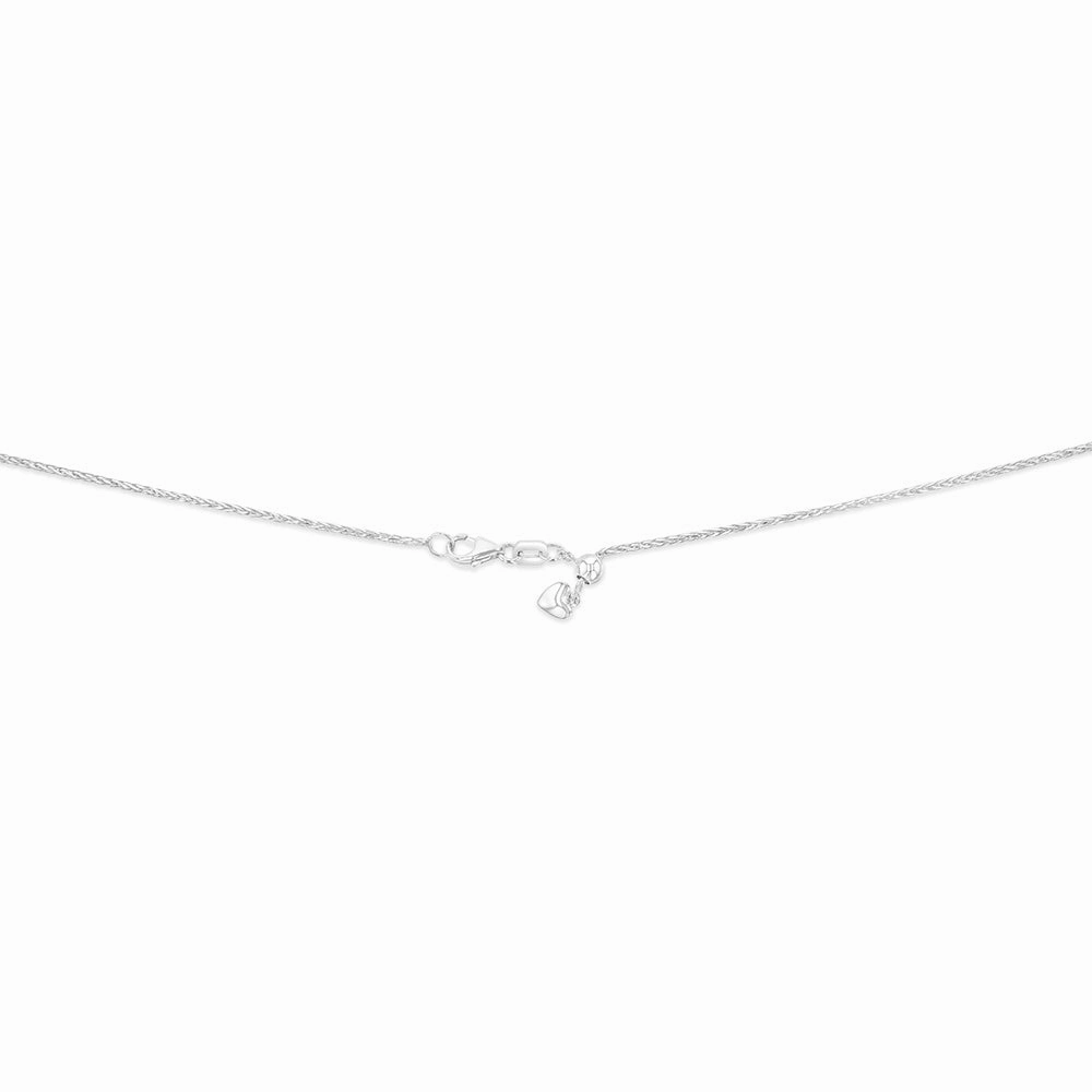 Sterling Silver Wheat Adjustable Heart Drop Chain 55cm