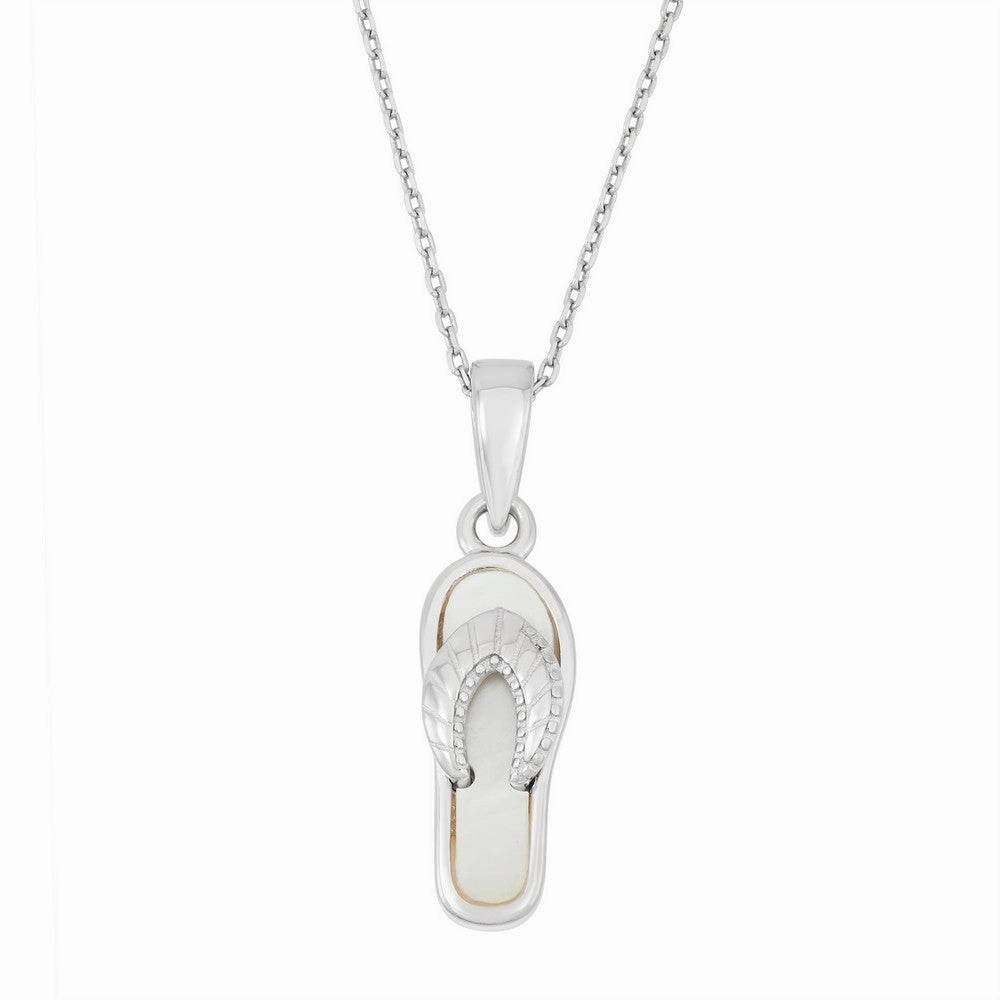 Sterling Silver White MOP Flip-Flop Pendant