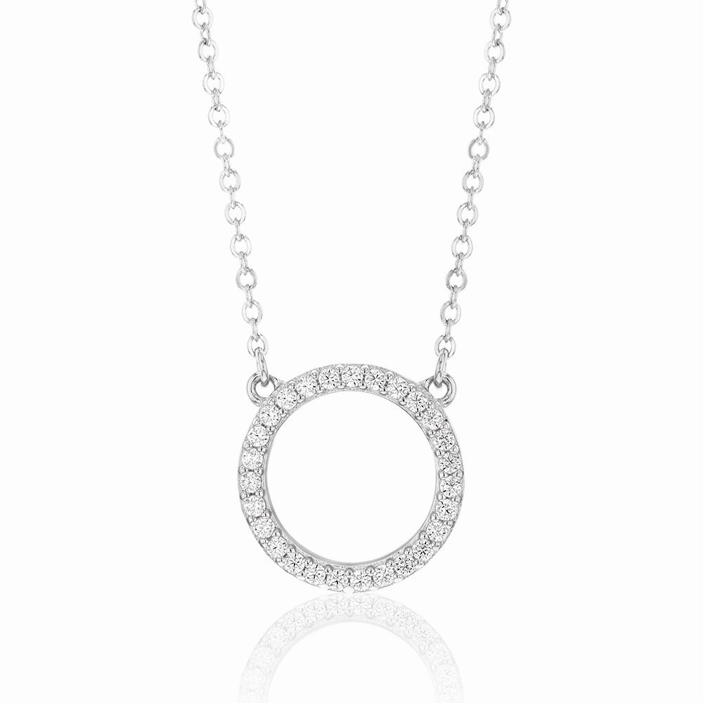 Sterling Silver Zirconia Circle of Life Pendant