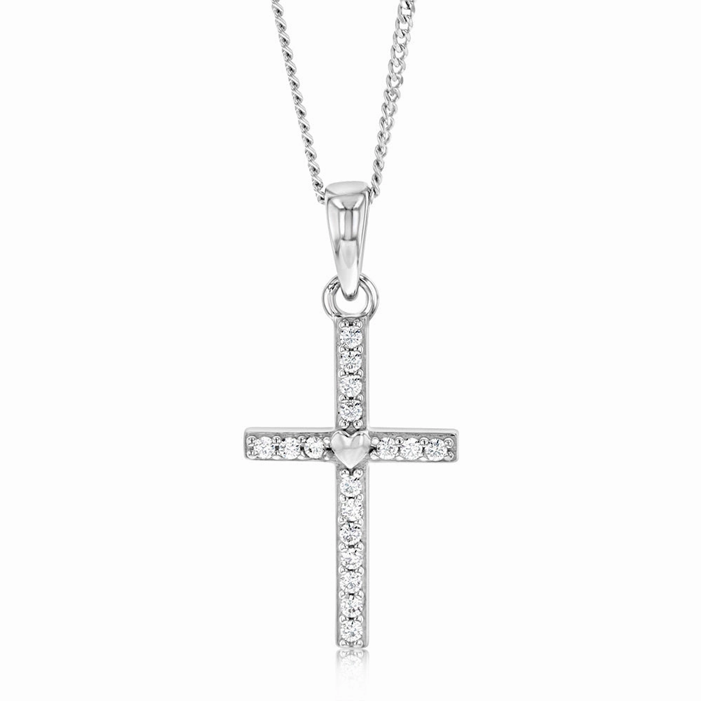 Sterling Silver Zirconia Cross Pendant