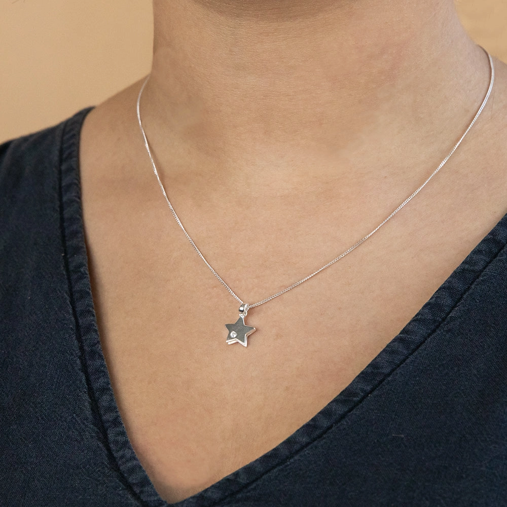 Sterling Silver Zirconia Star Pendant