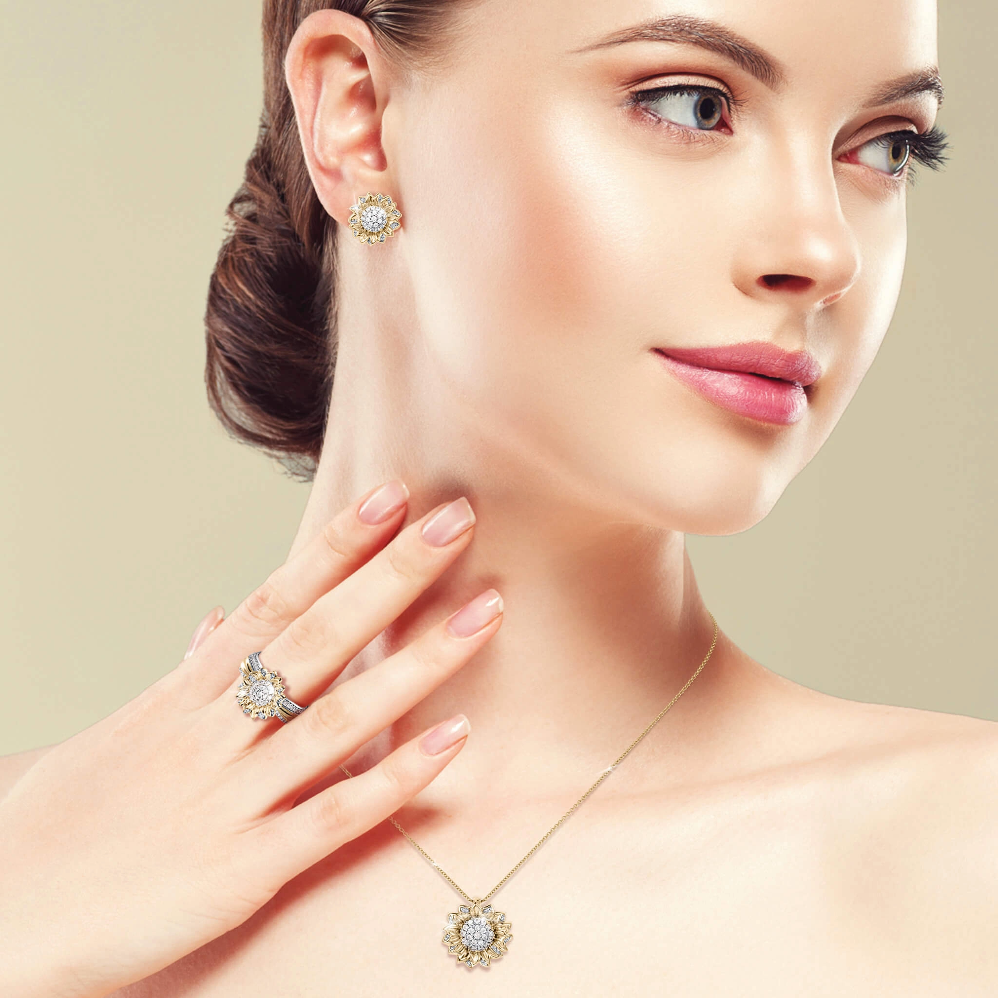 Sunlit Sunflower Trio Earrings