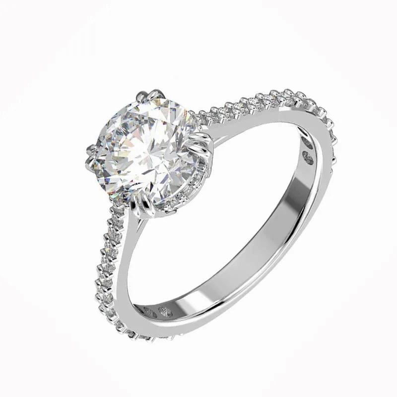 Swarovski Constella Rhodium Plated White Crystal Pave Ring Size 52