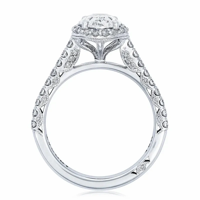 Tacori Petite Crescent 18KW Oval Bloom Engagement Ring