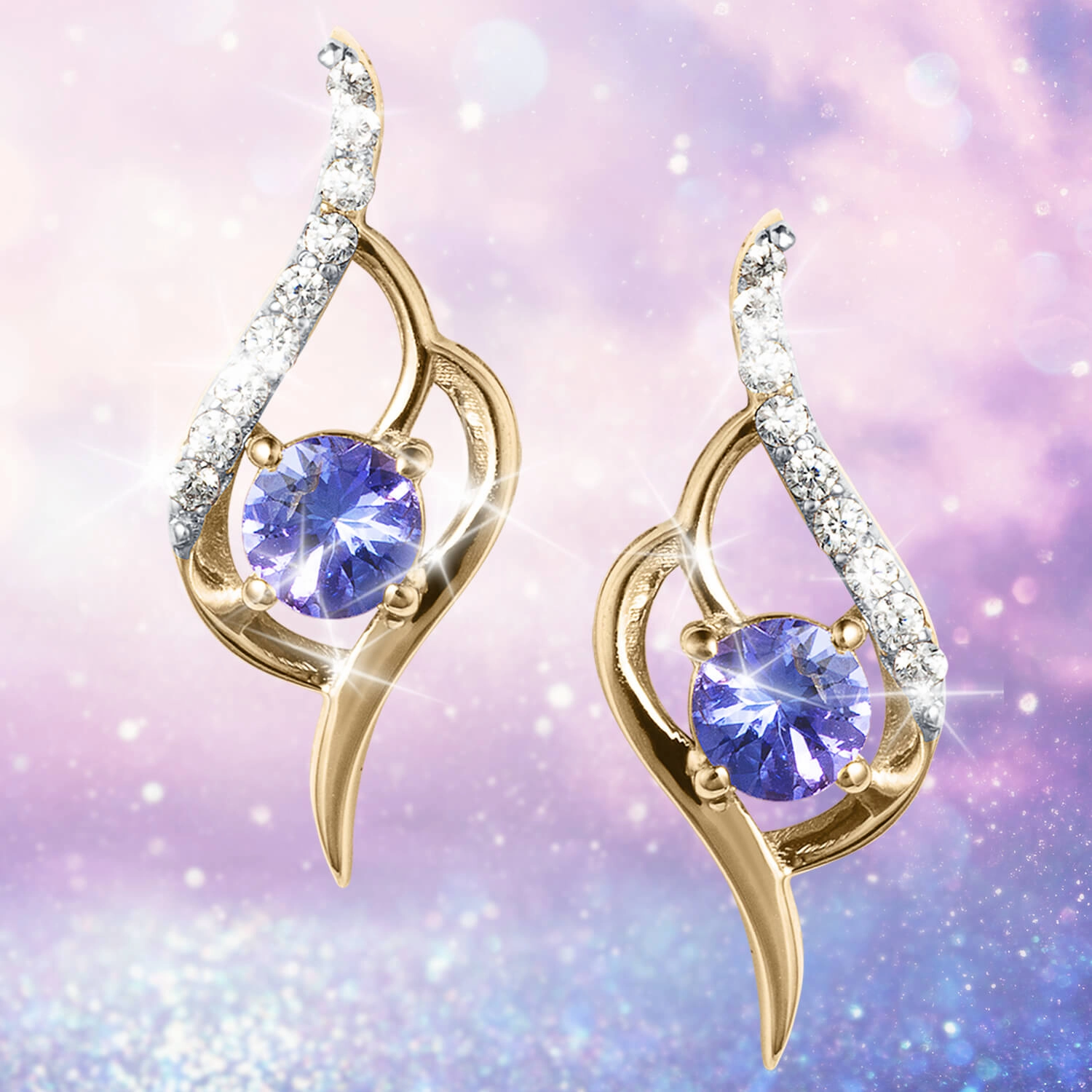 Tanzanite Twist Earrings