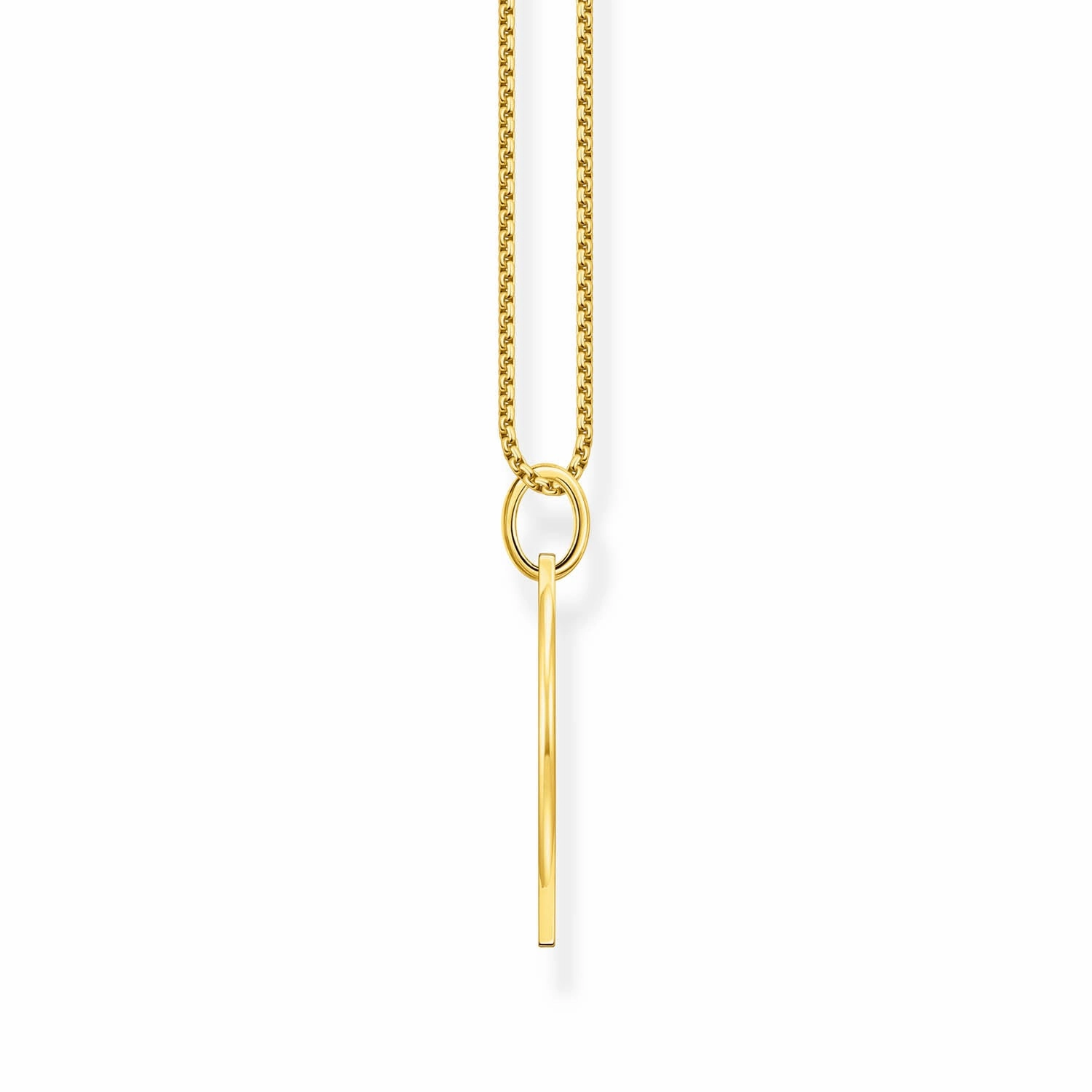 Thomas Sabo Engrav Gold Plated Sterling Silver Wide Tag CZ on 40-45cm Chain