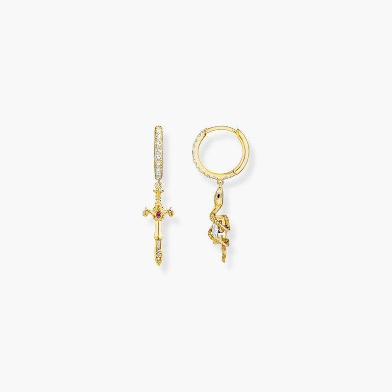 Thomas Sabo Gold-plated Hoop Earrings with Pendant Tempting Romance