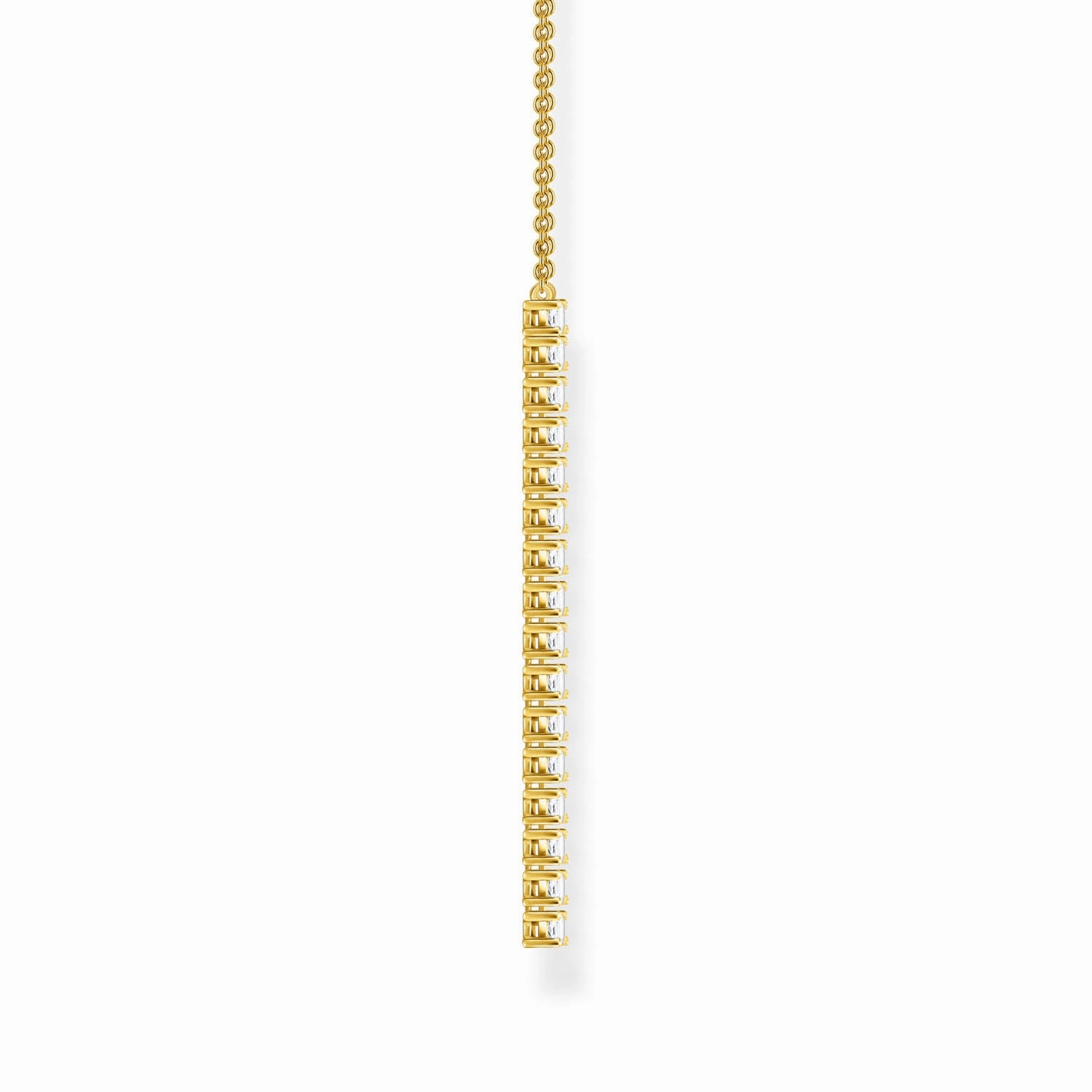 Thomas Sabo Heritage Gold Plated Sterling Silver CZ Bar on 40-45cm Chain