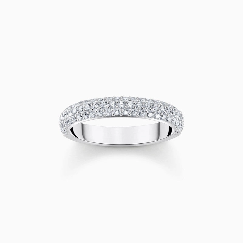 Thomas Sabo Silver Band Ring with White Zirconia