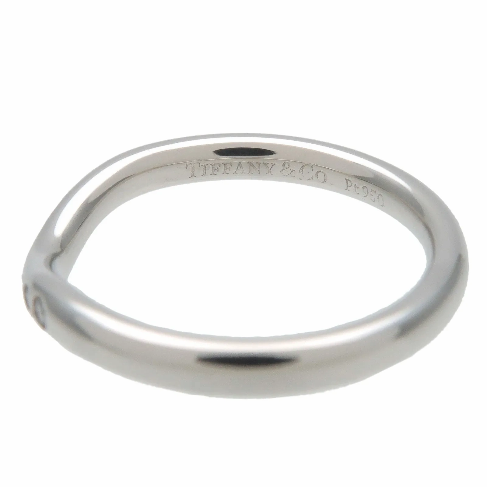 Tiffany&amp;Co. Carved Band Ring 9P Diamonds PT950 EU46.5 US3.5-4 HK8 Used