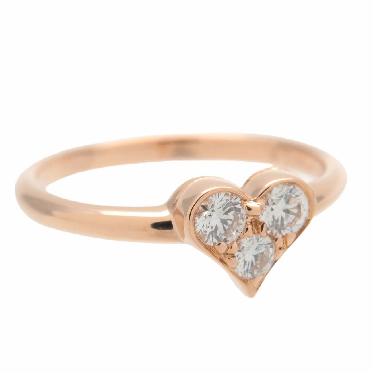 Tiffany&amp;Co. Sentimental Heart 3P Diamond Ring K18 Rose Gold US6