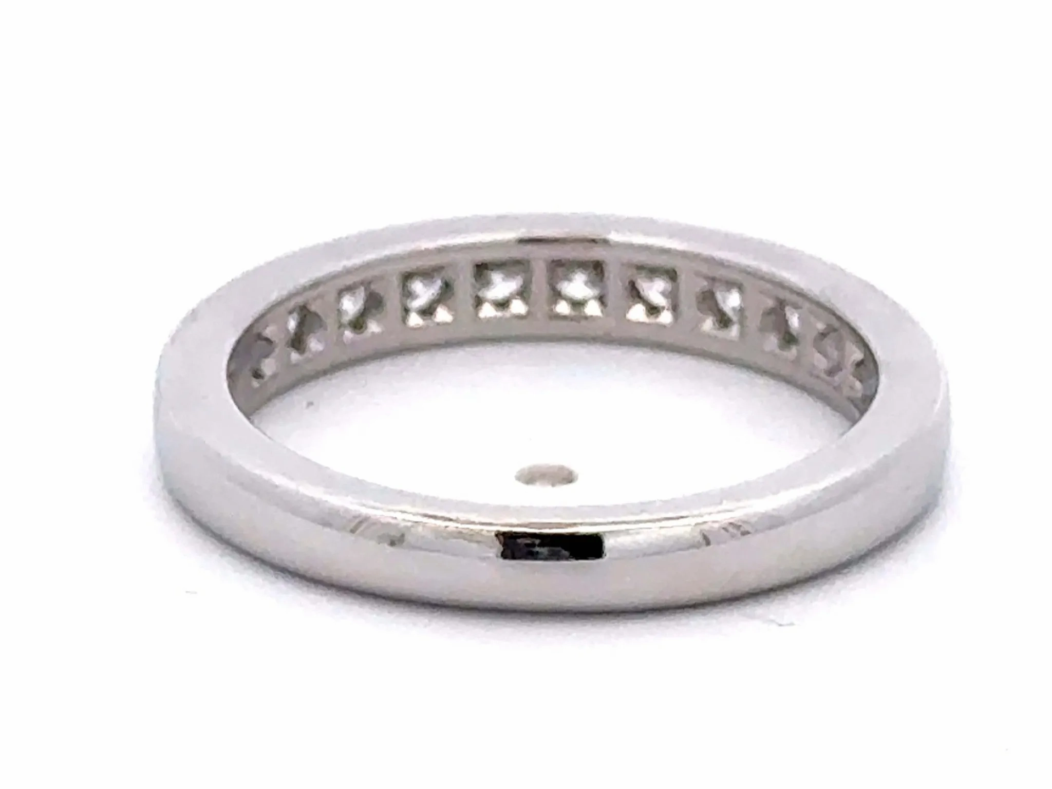 Tiffany &amp; Co. Wedding Band in Platinum with a Half-circle of Diamonds, 3 mm