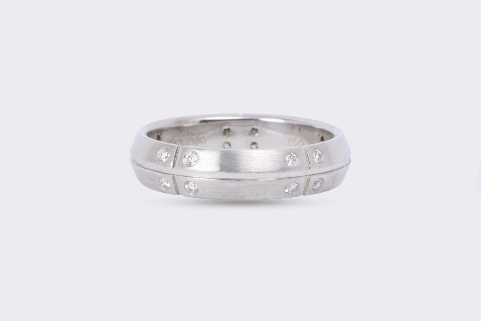 Tiffany & Co. 18k White Gold Streamamerica Diamond Band Size 8.75 (6.28g.)