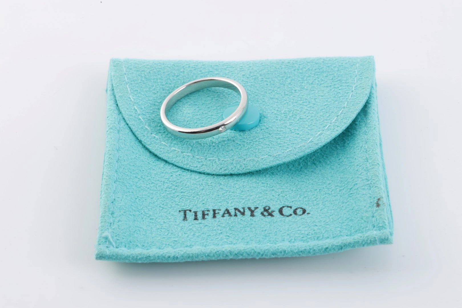 Tiffany & Co. 950 Platinum 0.20tcw Diamond Wedding Band Size 8 (4.95g.)