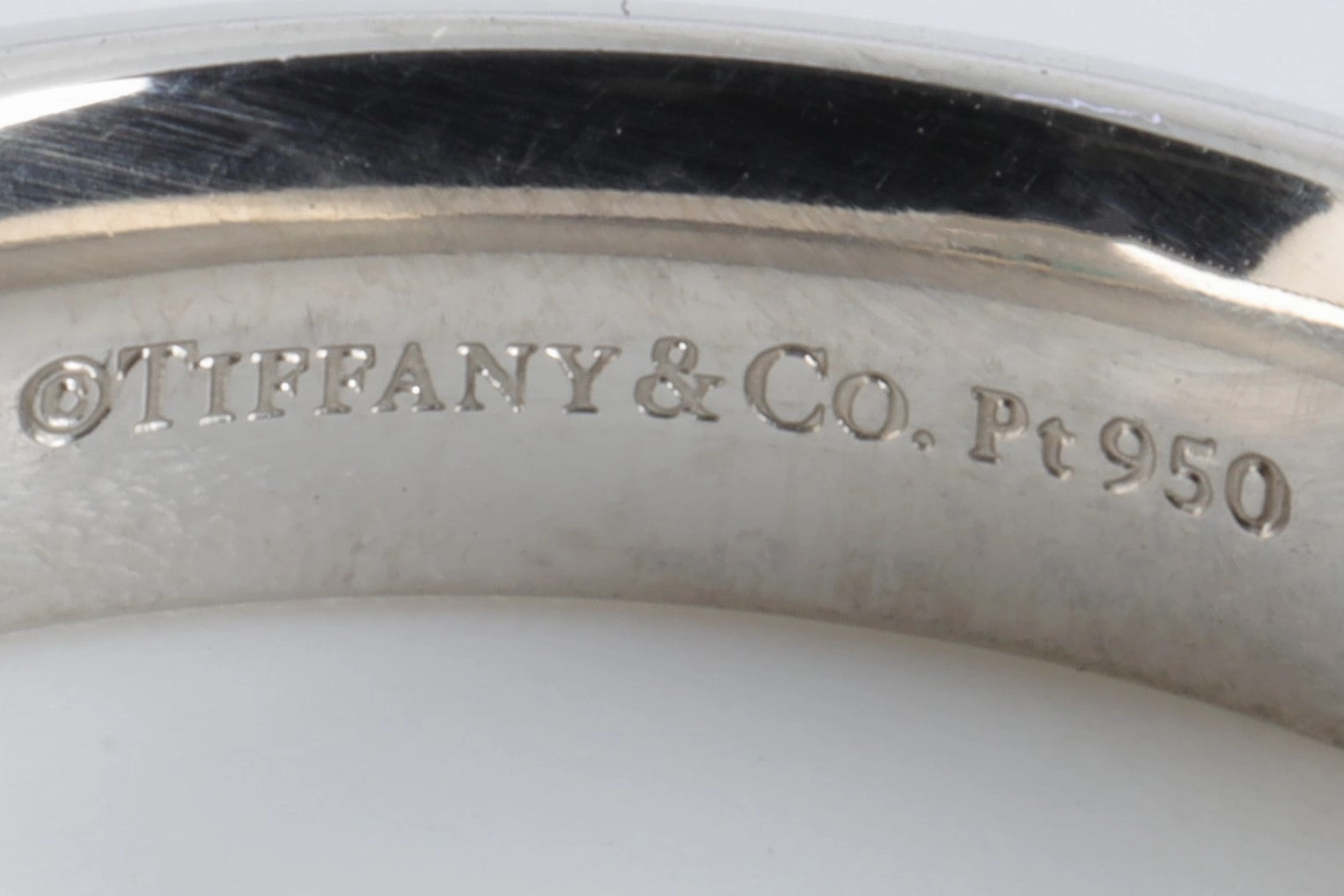 Tiffany & Co. Platinum 950 0.15tcw Diamond Satin Finish Band Size 9.5 (13.54g.)
