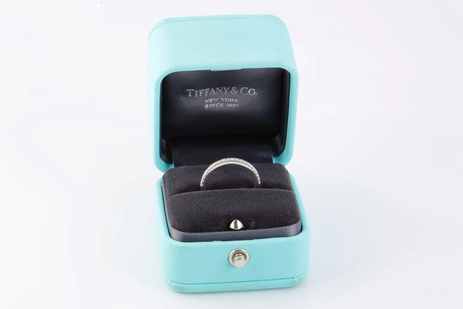 Tiffany & Co. Platinum Diamond Half Eternity Wedding Band Size 5.5 (2.91g.)